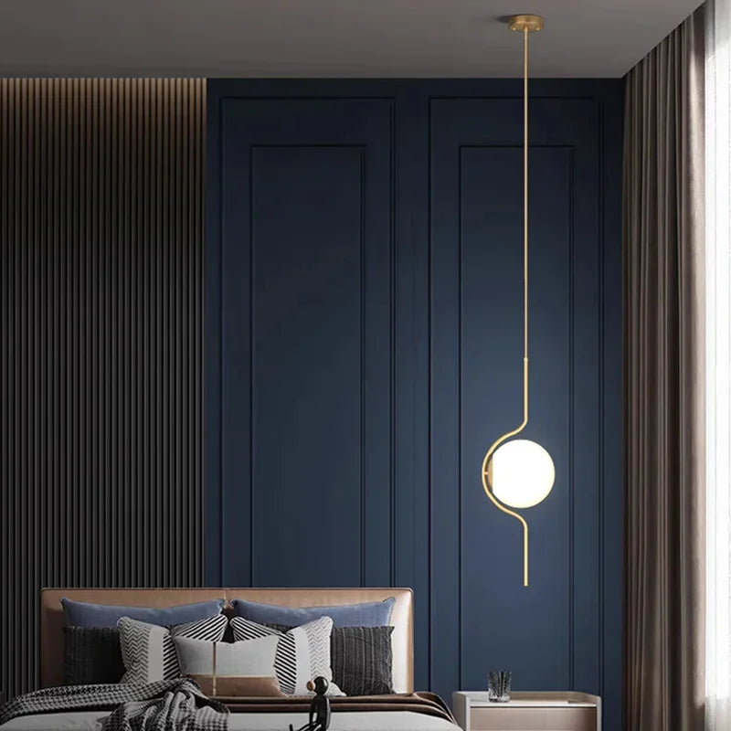 lustre led moderne minimaliste en verre pour hôtel - vue 3 sur 14