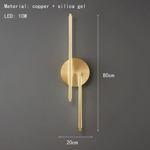 applique murale led minimaliste moderne en laiton - vue 9 sur 10