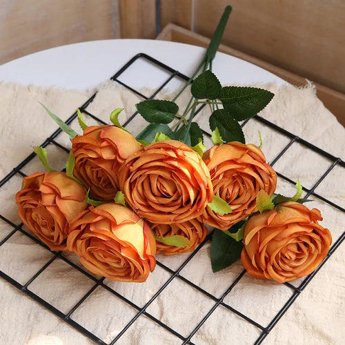 bouquet de roses artificielles en soie pour décoration intérieure mariage