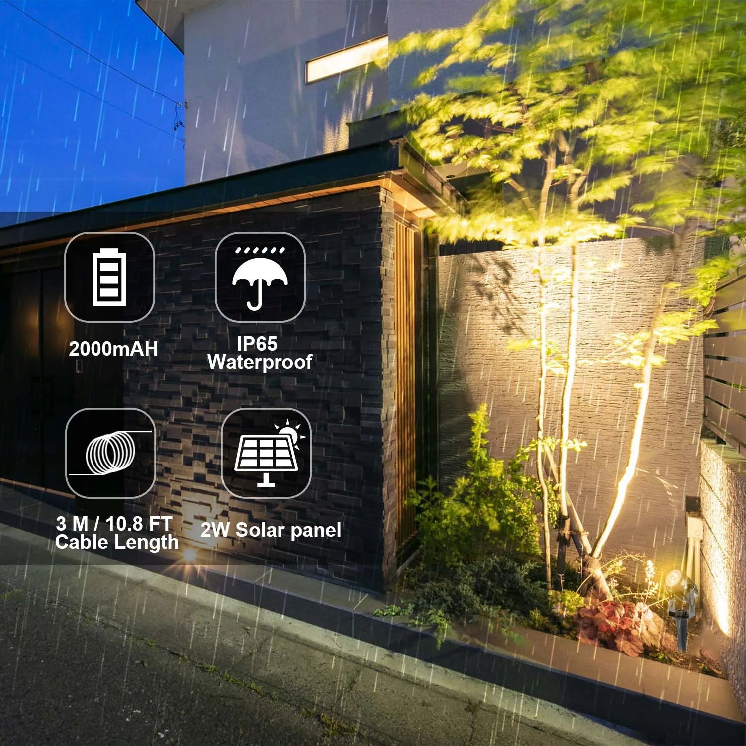 T-sunrise lumière extérieure LED solaire IP65 étanche décoration de jardin lumières RGB blanc chaud/froid paysage lampes d'éclairage de cour - vue 4 sur 15