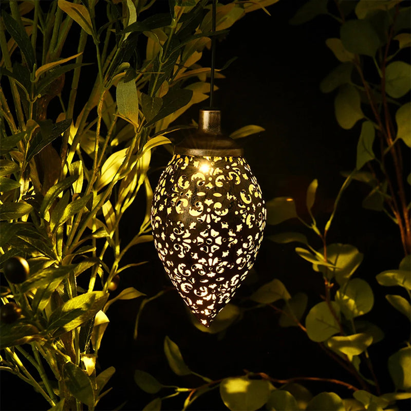 lanternes solaires suspendues décoratives en fer étanche