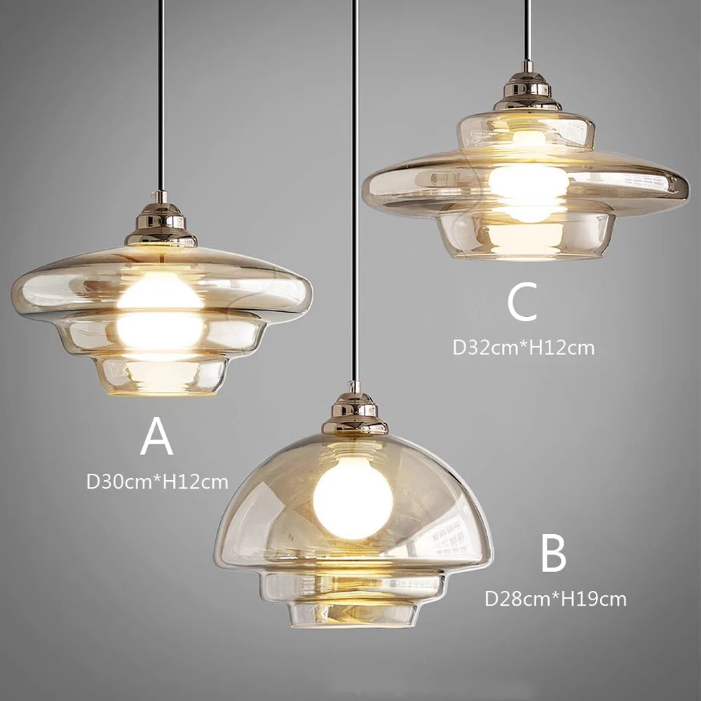 suspension décorative en verre plaqué nordique moderne - vue 4 sur 9
