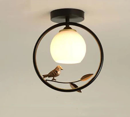 plafonnier nordique créatif avec motif oiseau pour balcon - vue 11 sur 10