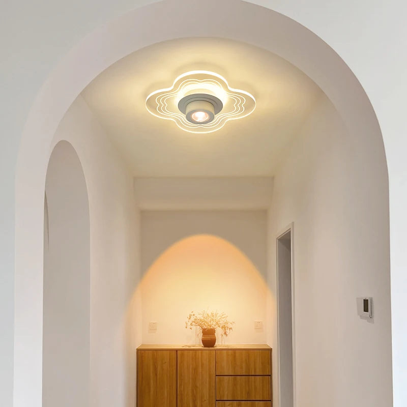Couloir allée lumière simple moderne entrée lumières vestiaire créatif fleurs nordique encastré LED plafonniers avec projecteurs - vue 10 sur 9