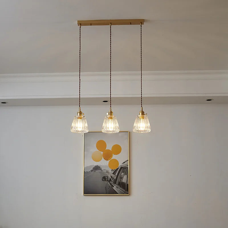 lustre en verre rétro style japonais petite suspension - vue 5 sur 7