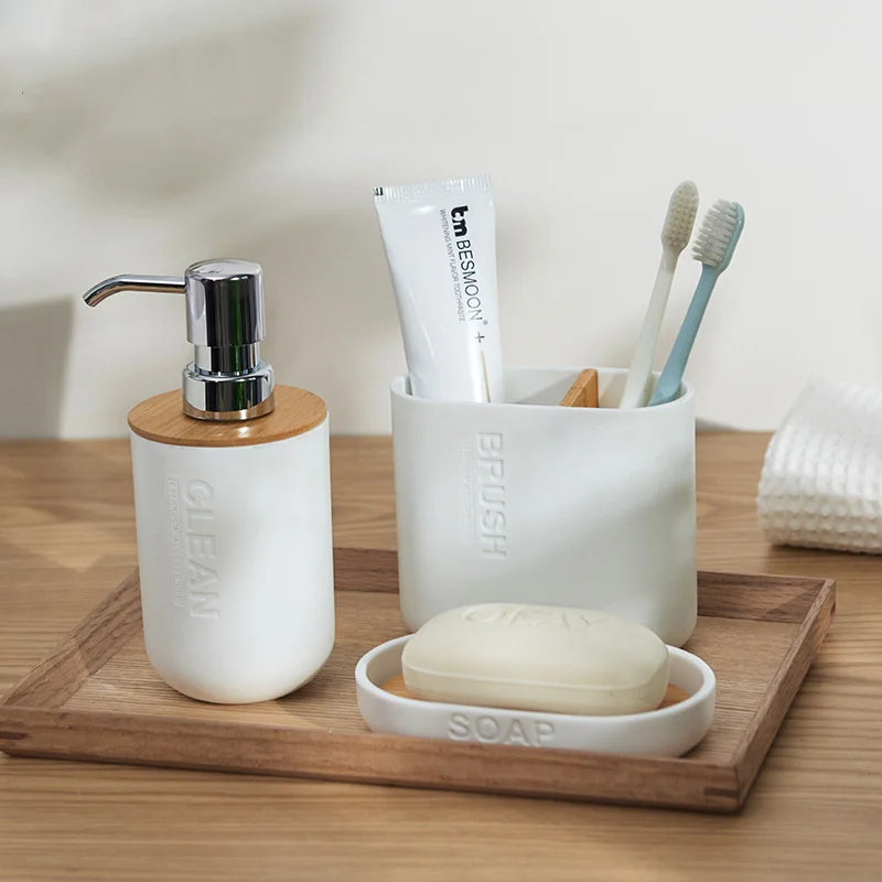 accessoires de salle de bain brosse à dents distributeur de savon - vue 6 sur 12