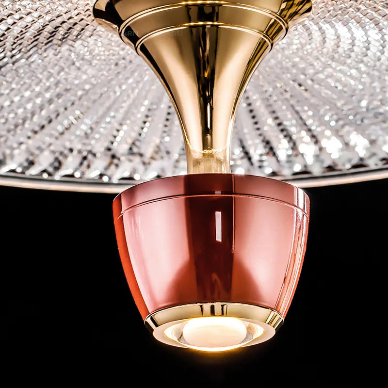 suspension led 	 acrylique rond cordon réglable - vue 7 sur 9
