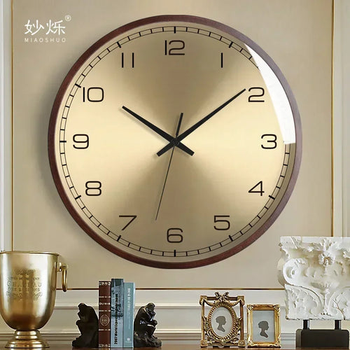 horloge murale design moderne en bois luxe silencieuse décorative idées cadeaux - vue 2 sur 14
