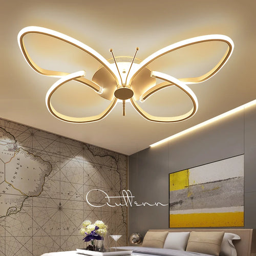 plafonnier led moderne papillon avec intensité variable décoratif - vue 2 sur 8