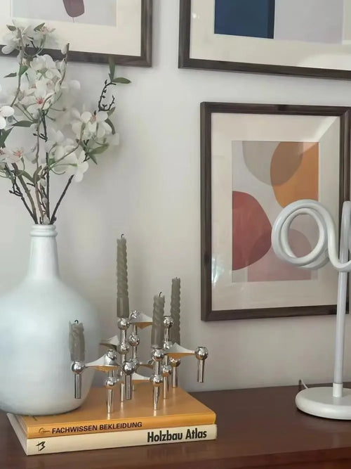 bougeoir en métal au design moléculaire pour décoration moderne - vue 2 sur 12