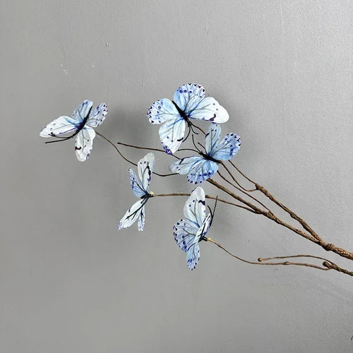 branche de papillon artificielle avec fausses fleurs décoratives pour jardin