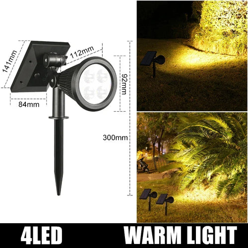 Projecteurs solaires extérieur étanche lumière solaire mur sol lumières solaires pour jardin piscine arbre étang voie paysage cour pelouse - vue 10 sur 9