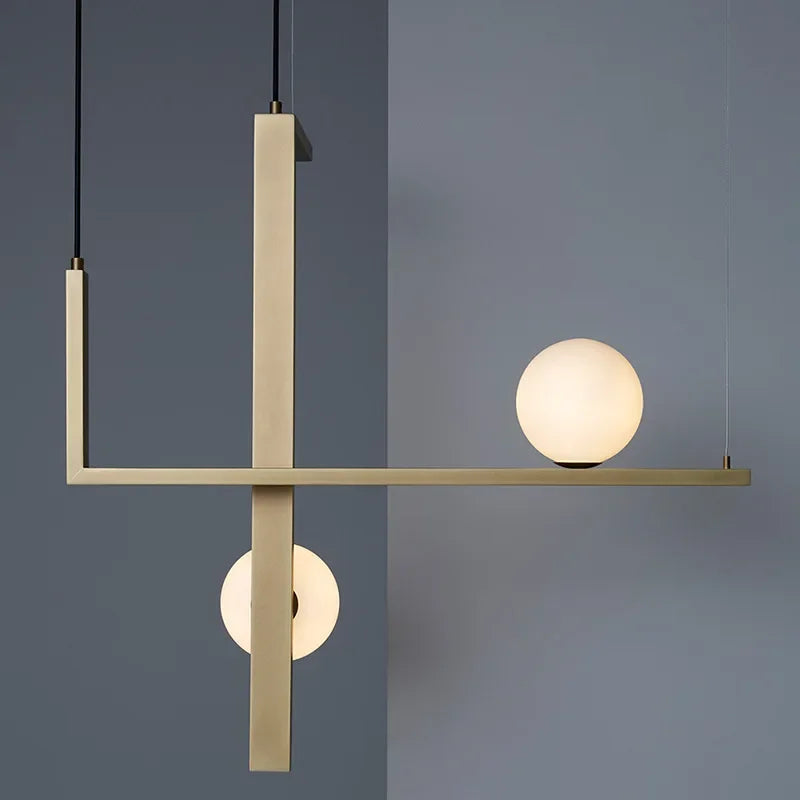 Nordic Minimalist Geometric Chandelier Glass Magic Beans Chandelier Living Room Dining Room LED Decorative Combination Lamps - vue 3 sur 13