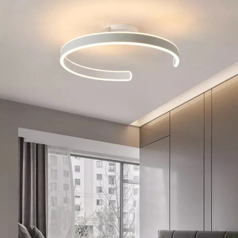 plafonnier moderne avec anneau led intégré - vue 4 sur 8