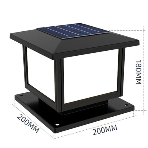 LED à alimentation solaire lumière de clôture carrée blanc chaud lampe éclairage extérieur pilier étanche IP65 lampe solaire extérieure pour jardin - vue 12 sur 14