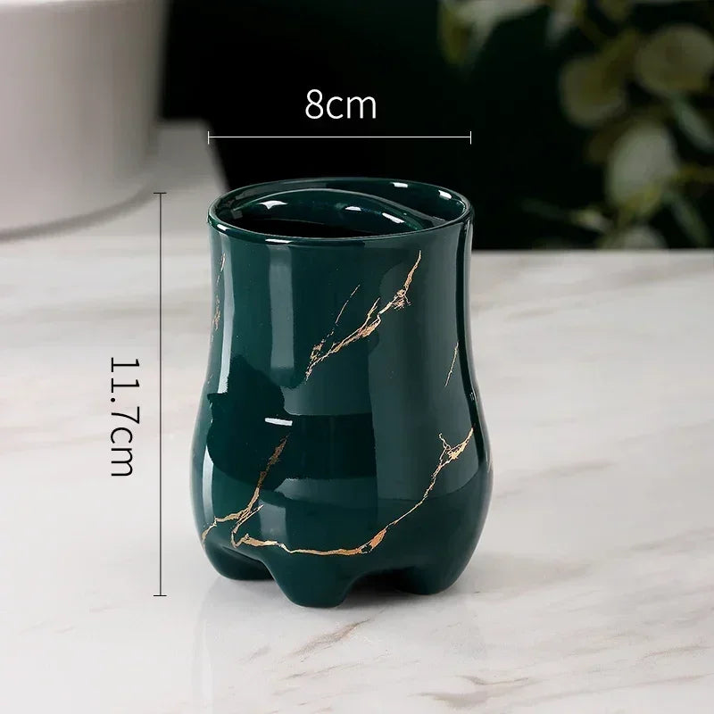 porte-brosse à dents en céramique design pour salle de bain - vue 8 sur 15