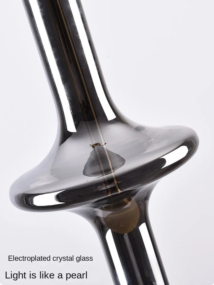 lustre en verre à joint en bambou créatif pour décoration intérieure - vue 5 sur 12