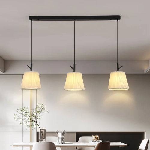 lustre en tissu plissé pour décoration intérieure moderne - vue 5 sur 8