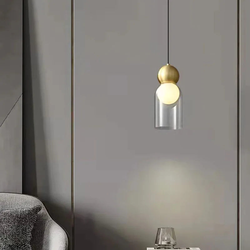 lampe suspendue en verre moderne pour décoration intérieure réglable - vue 5 sur 10
