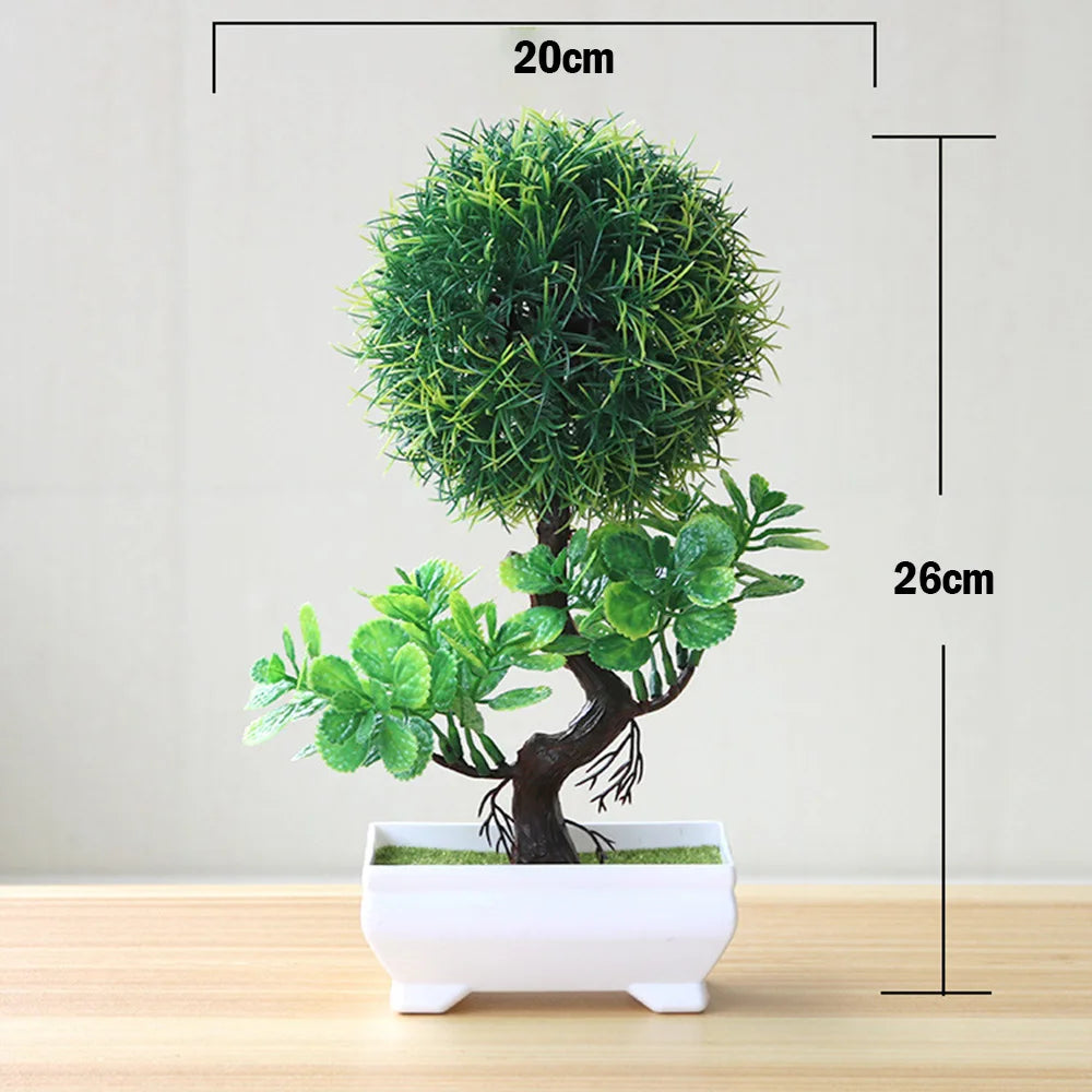 bonsaï plantes artificielles vertes décoration fête mariage et bureau - vue 6 sur 14