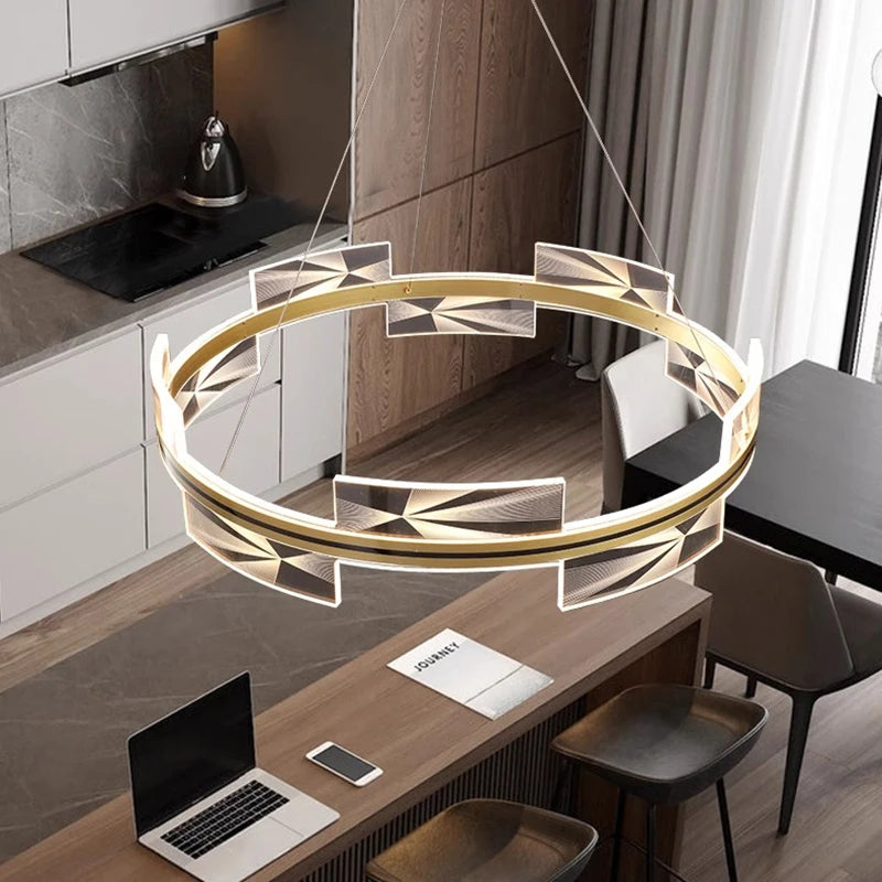 lustre led moderne pour éclairage intérieur - vue 6 sur 9