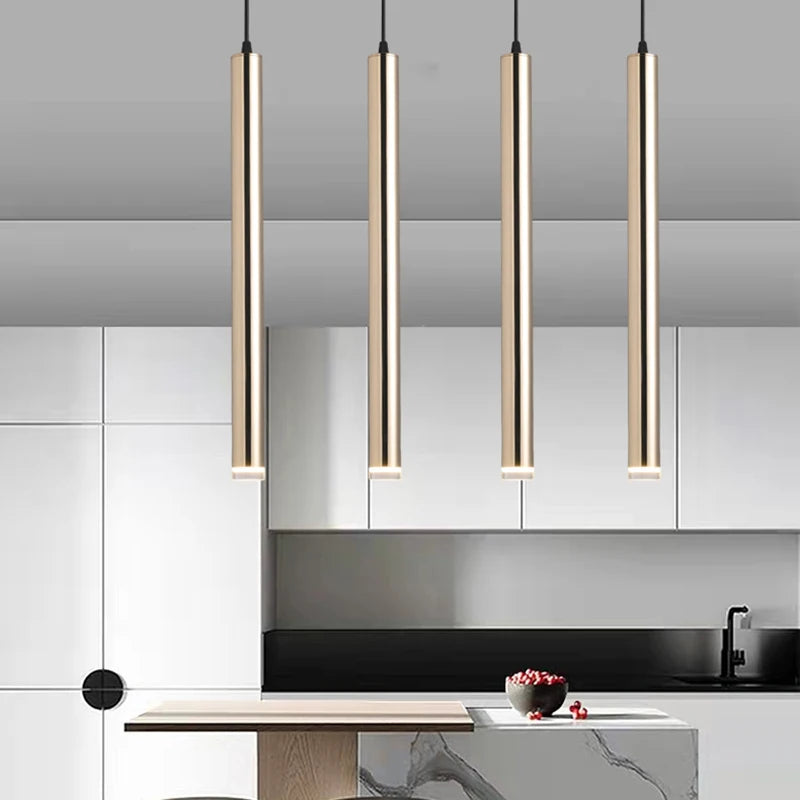 lampes suspendues led dorées design moderne minimaliste