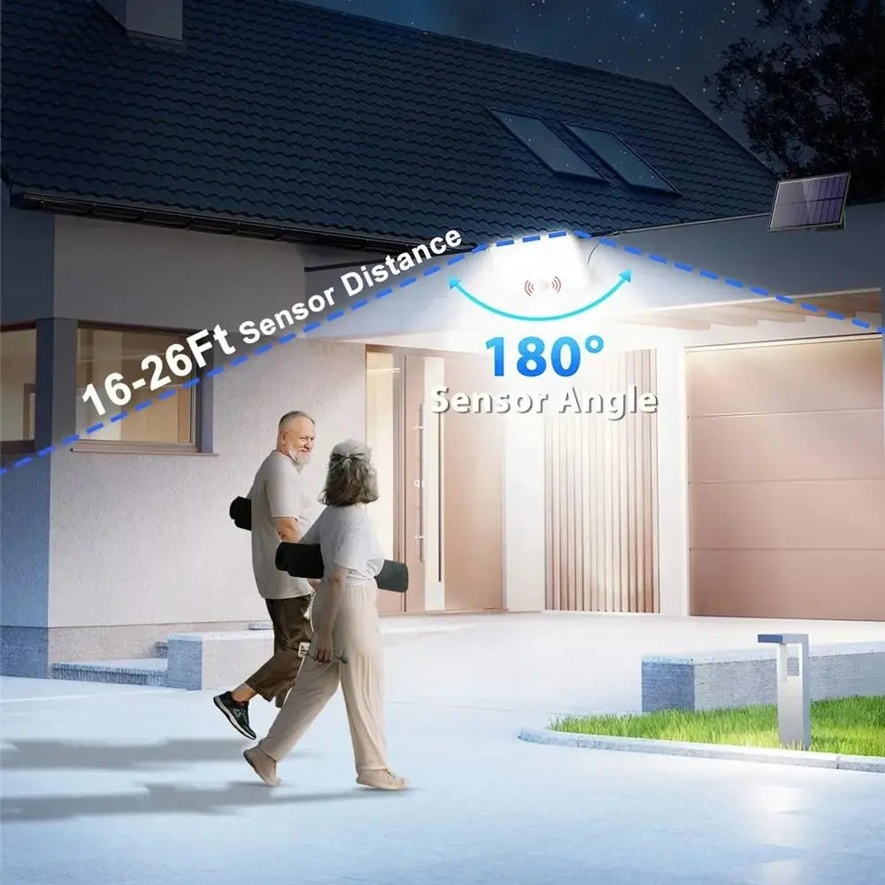 led lumière solaire extérieure étanche avec capteur de mouvement 3 modes - vue 4 sur 8
