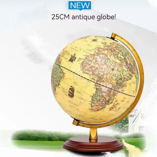 lampe à poser rétro avec globe terrestre rotatif décoratif - vue 6 sur 10