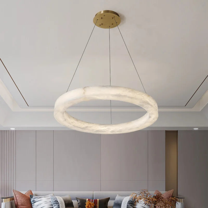 suspension en marbre naturel espagnol et cuivre moderne et luxueuse - vue 4 sur 10