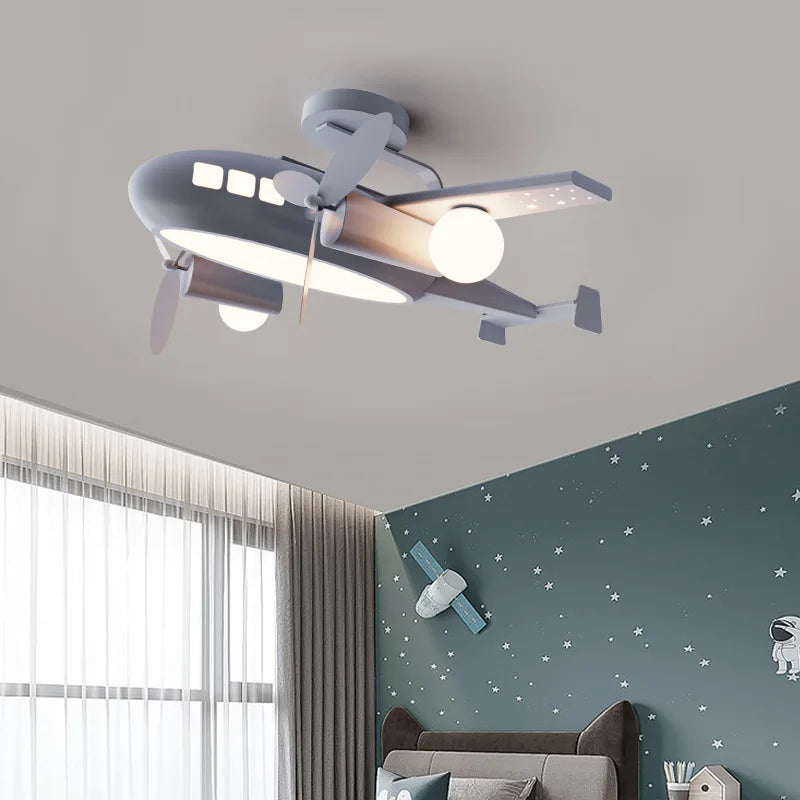 plafonnier avion nordique pour chambre enfant décoration lumineuse - vue 2 sur 10