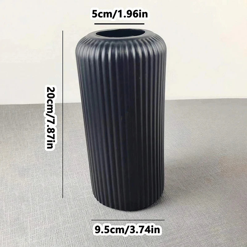 vase en plastique rayé pour arrangement floral décoratif - vue 10 sur 10