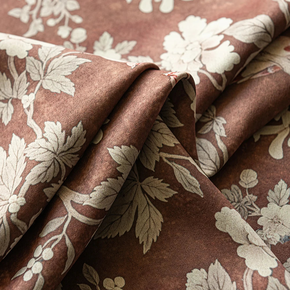 Rideau jacquard style rétro occultant pour chambre salon - vue 7 sur 8