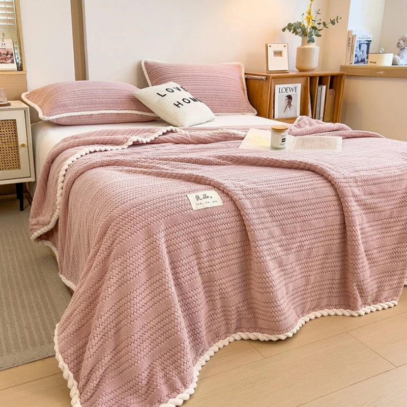 Plaid polaire doux tricoté pour canapé et chambre - vue 4 sur 7