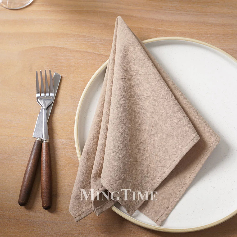 Serviette de table coton lavé style classique douce - vue 3 sur 7