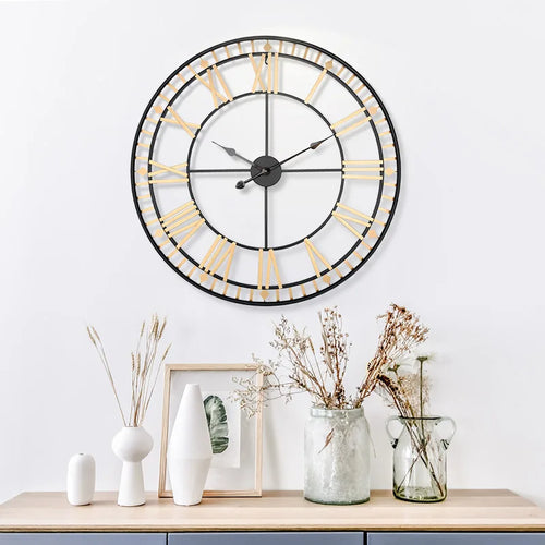 horloge murale grande taille design moderne style européen à suspendre - vue 4 sur 6