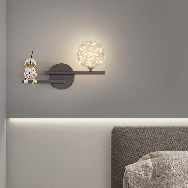 applique murale led astronaute lune planète style nordique 2022 - vue 4 sur 18