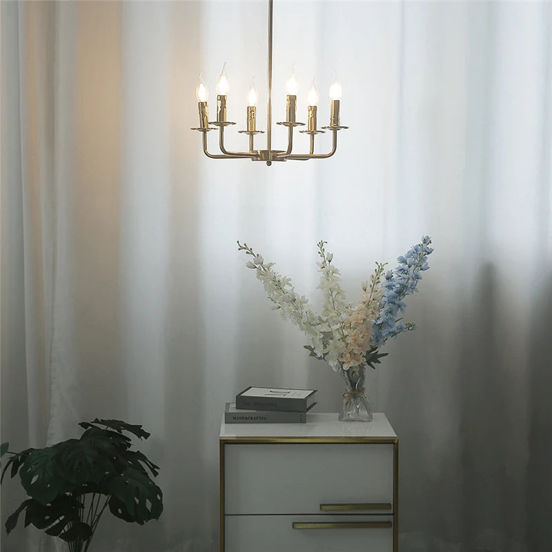 lustre moderne simple en fer avec lumière créative - vue 5 sur 8