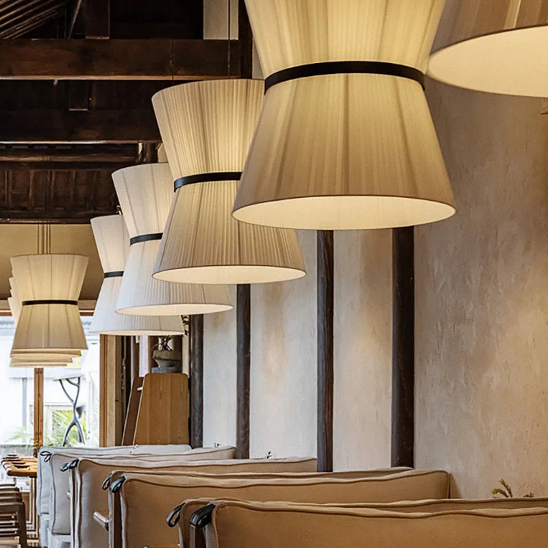 lustre moderne en tissu chinois pour décoration intérieure élégante - vue 4 sur 15