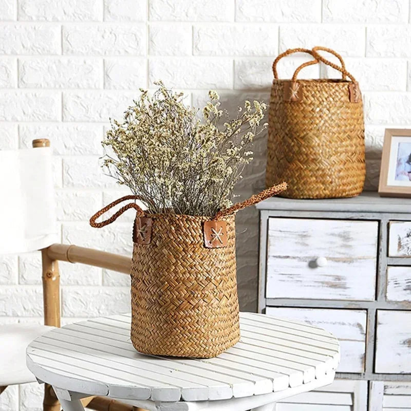 panier de rangement rotin tissé pour fleurs et cadeaux - vue 7 sur 8