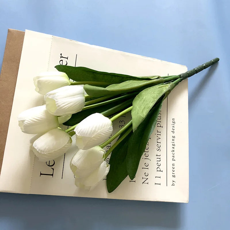 bouquet de tulipes artificielles pour mariage et décoration intérieure - vue 9 sur 11