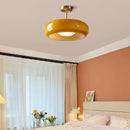 IWHD nordique plafond moderne à LEDs lampe maison éclairage intérieur chambre salon salle à manger cuivre jaune verre abat-jour lampara