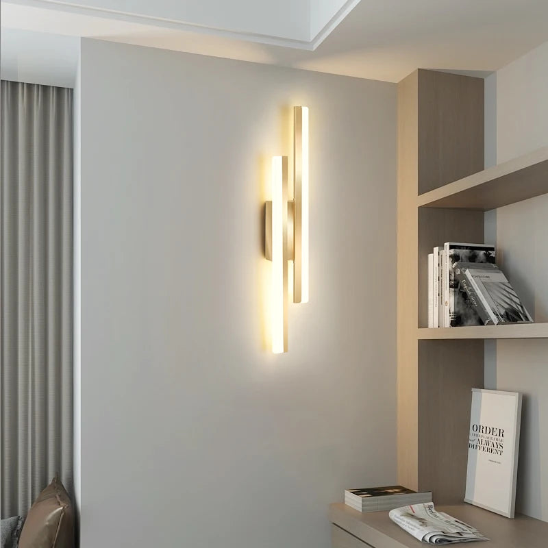 Applique murale à longue bande de luxe lampes créatives pour chambre à coucher lampe de chevet Design Simple moderne nordique salon TV applique murale - vue 6 sur 10