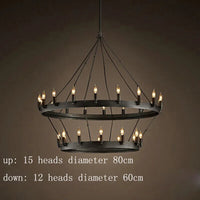 lampe à double suspension vintage industriel led café bar
