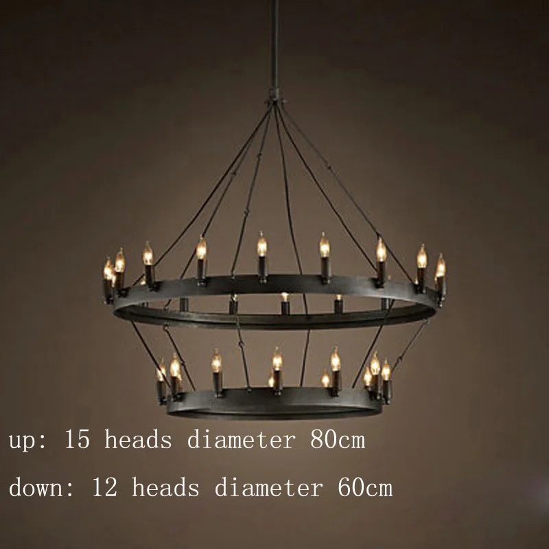 lampe à double suspension vintage industriel led café bar