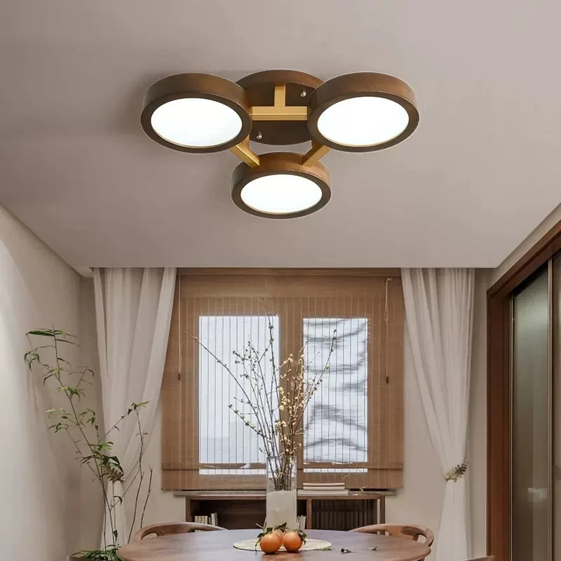 lustre led moderne en bois pour décoration intérieure élégante - vue 3 sur 9