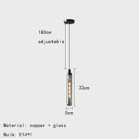lustre nordique en verre transparent avec cordon réglable et ampoule en cuivre