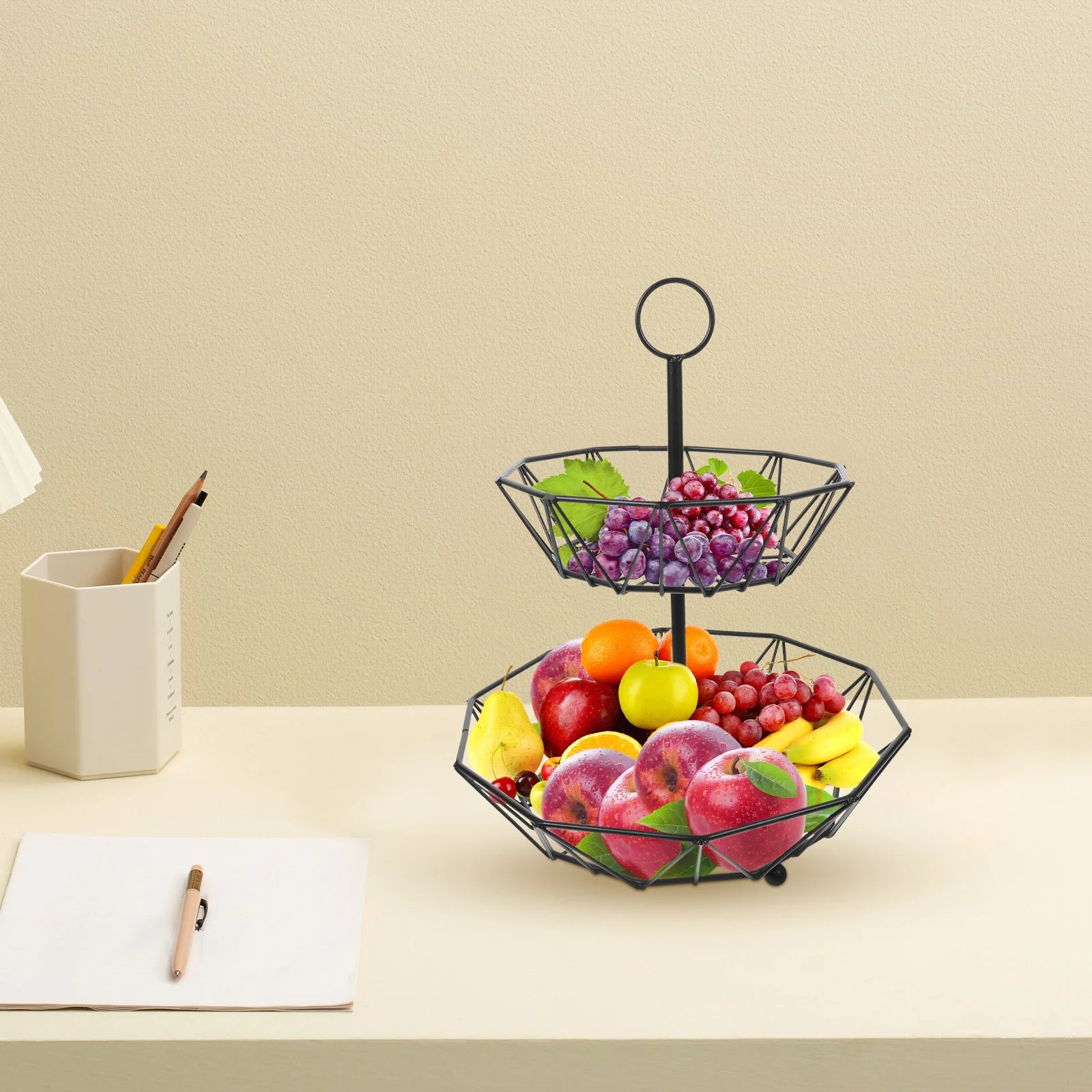 plateau à fruits et collations trois niveaux pour cuisine - vue 8 sur 8