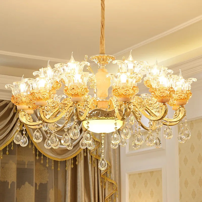 lustre de luxe en cristaux pour décoration élégante créative - vue 6 sur 21