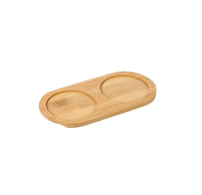 ensemble d'accessoires de salle de bain en céramique et bambou - vue 12 sur 16