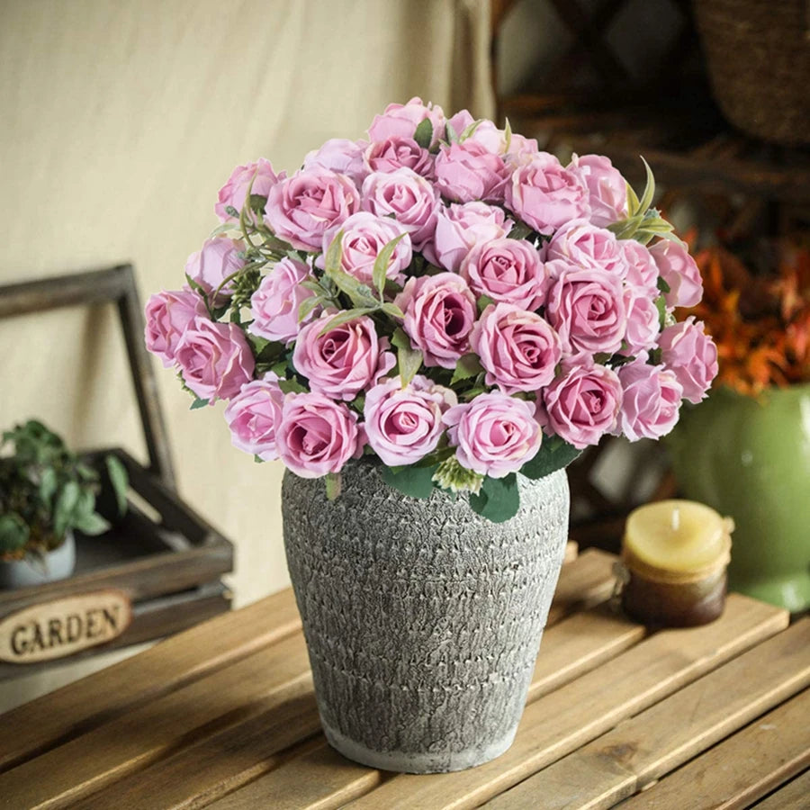 bouquet de roses artificielles en soie pour décorations et événements festifs - vue 5 sur 12
